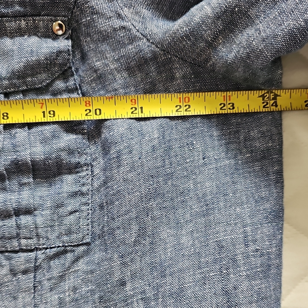JM Collection Denim-Style Top - Picture 6 of 13